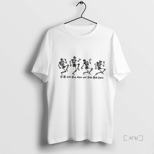 Trending Dancing Skeletons Shakedown So The Kids They Dance And Shake Their Bones Premium T-Shirts, Hoodie, Sweatshirt