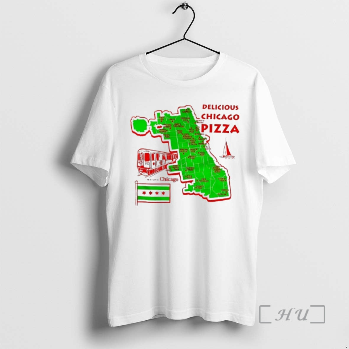 Trending Delicious Chicago Pizza Across Historic T-Shirts, Hoodie, Sweatshirt | InkThreadWorks.com