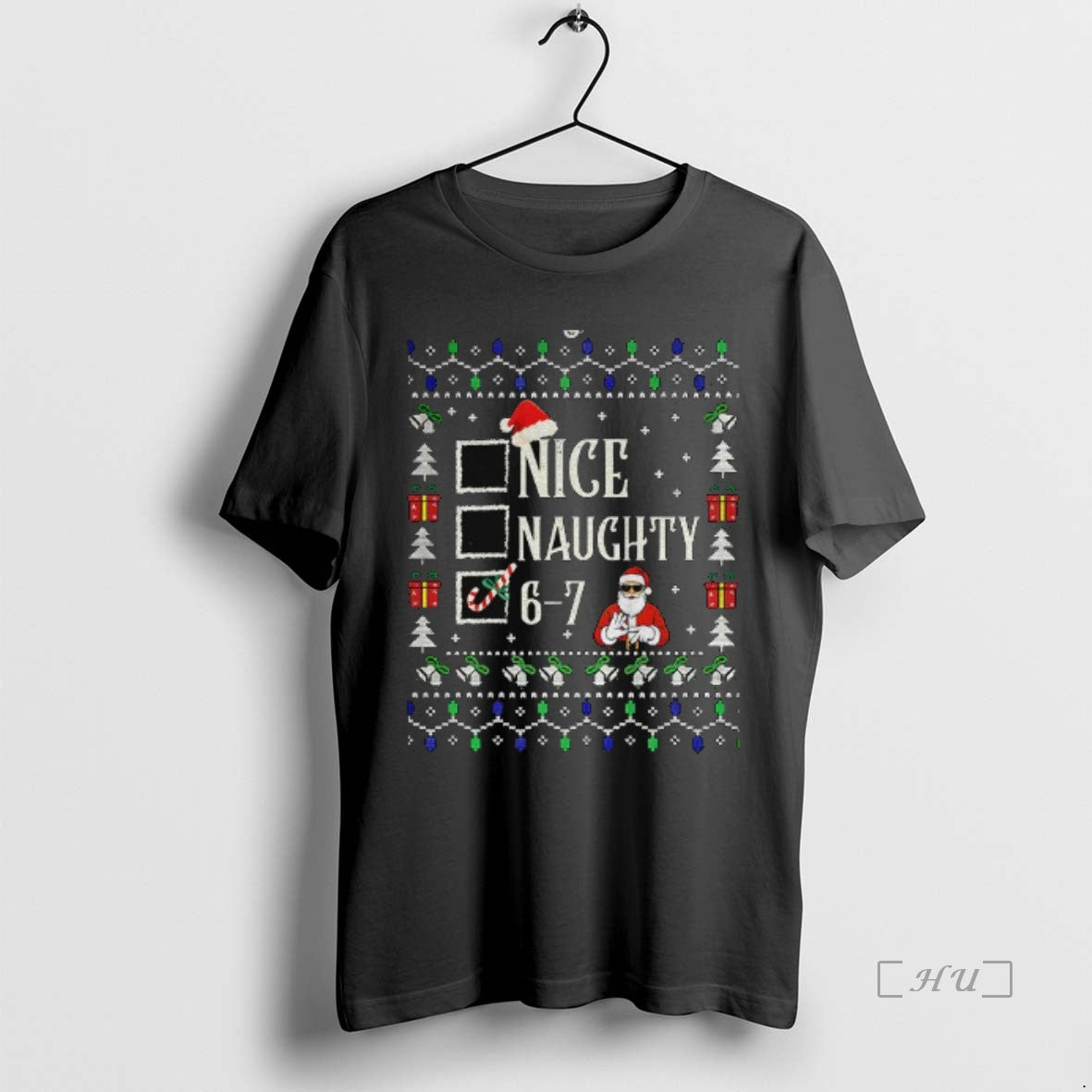 Trending Funny Santa Nice Naughty 6 7 Gen Z Slang Christmas Premium T Shirts Sweater Hoodie, Sweatshirt | InkThreadWorks.com