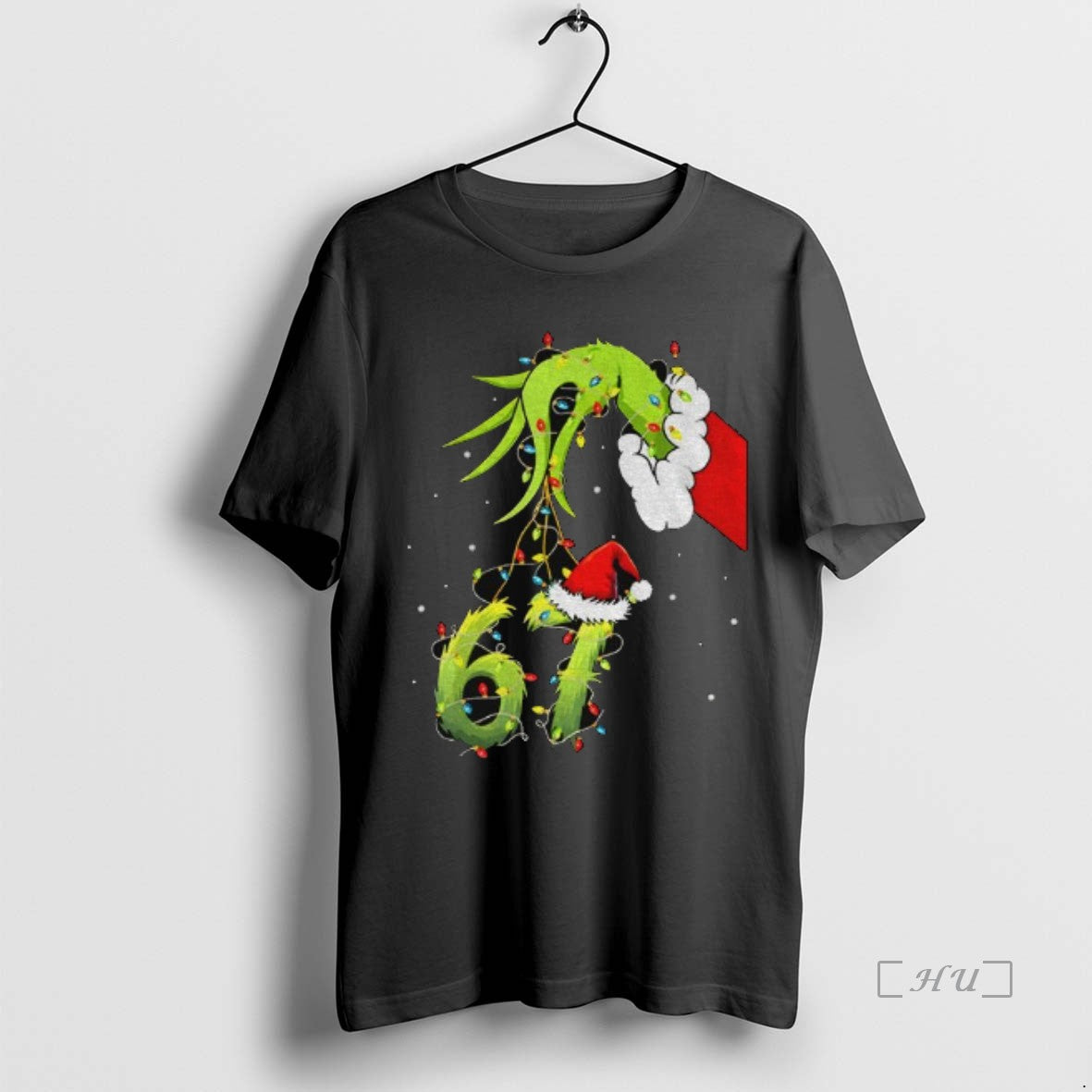 Trending Grinch Hand Holding Six Seven 6 7 Merry Christmas T-Shirts, Hoodie, Sweatshirt | InkThreadWorks.com