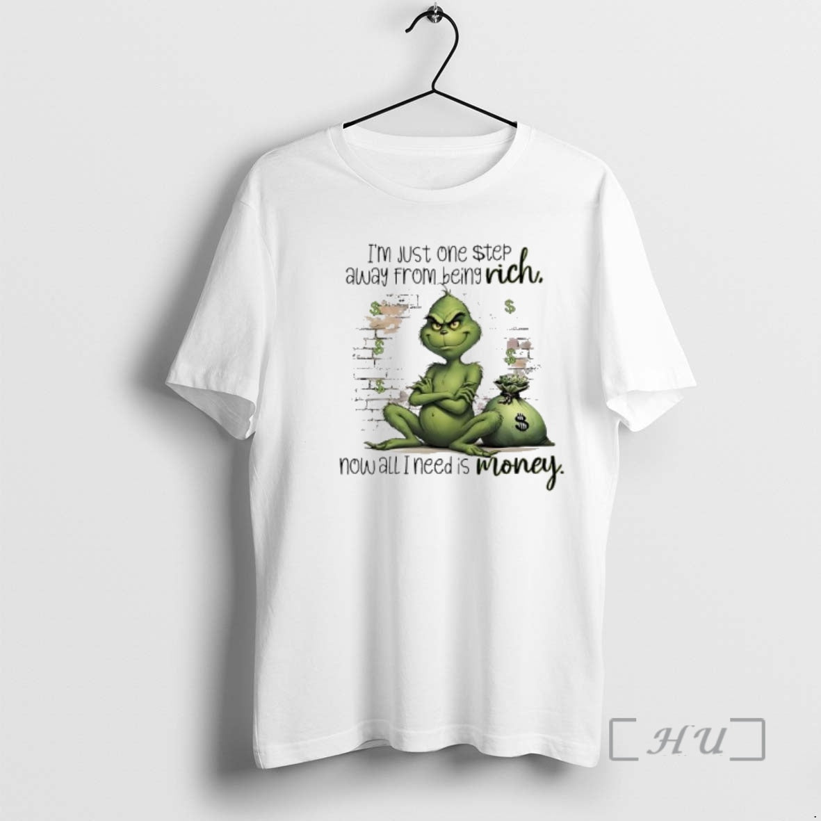 Trending Grinch Just One Step Away From Being Rich Rich Now All I Need Is T-Shirts, Hoodie, Sweatshirt | InkThreadWorks.com