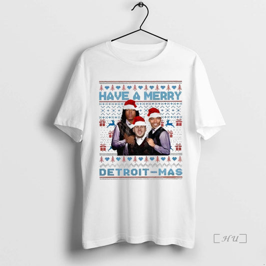 Trending Have A Merry Detroit Mas Jared Goff Jahmyr Gibbs Amon Ra St Brown Football T-Shirts, Hoodie, Sweatshirt