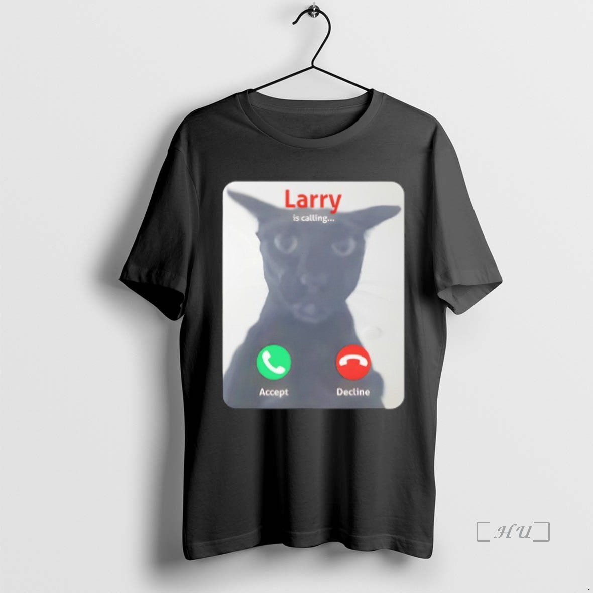 Trending Larry Is Calling Accept Decline Black Cat T-Shirts, Hoodie, Sweatshirt | InkThreadWorks.com