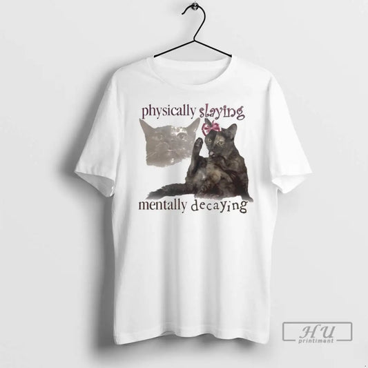 Trending Lilly The Cat Physically Slaying Decaying Bow T Shirts