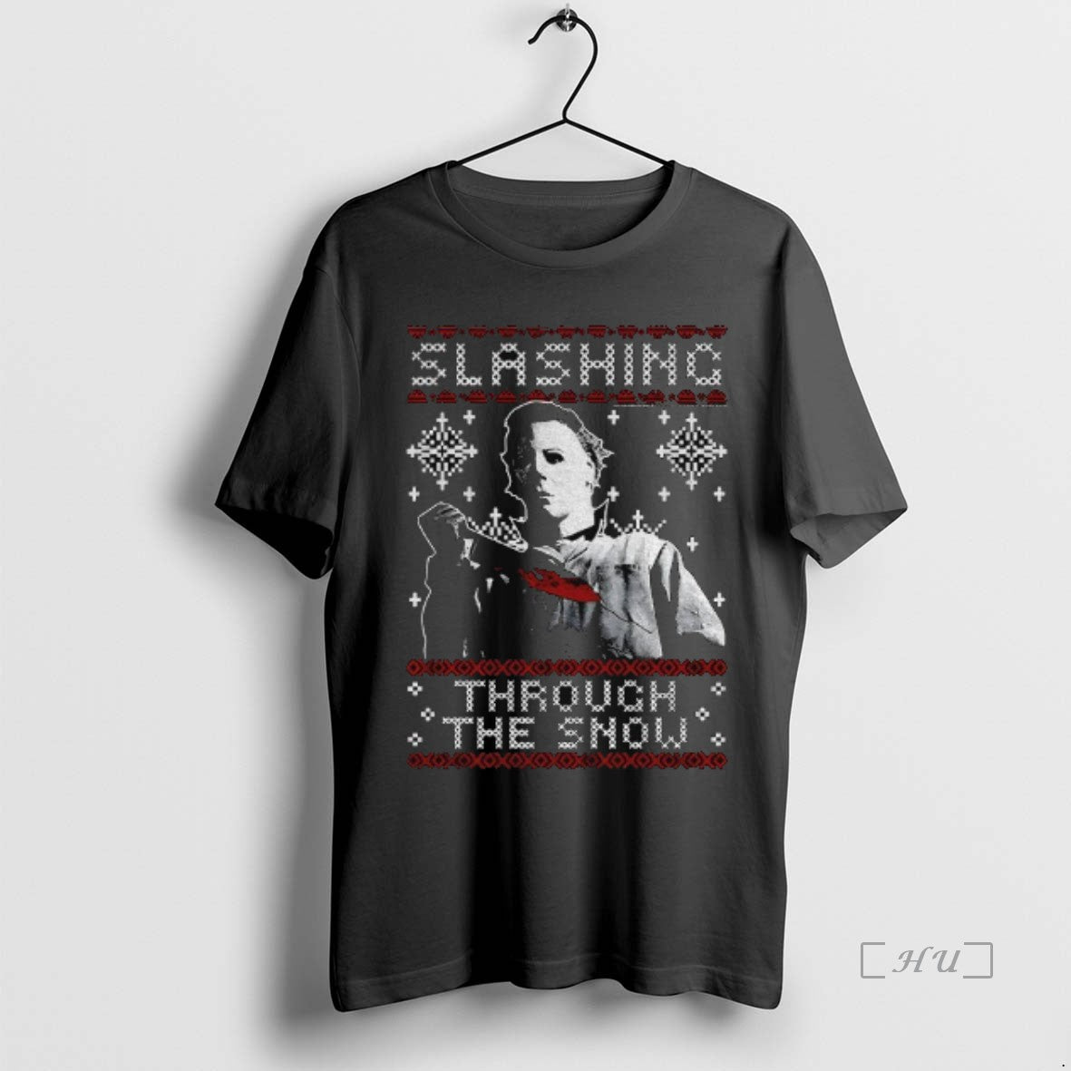 Trending Michael Myers Slashing Thru The Snow Christmas T-Shirts, Hoodie, Sweatshirt | InkThreadWorks.com