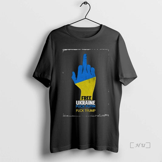 Trending Middle Finger Free Ukraine Fuck Putin Fuck Trump Political T-Shirts, Hoodie, Sweatshirt | InkThreadWorks.com