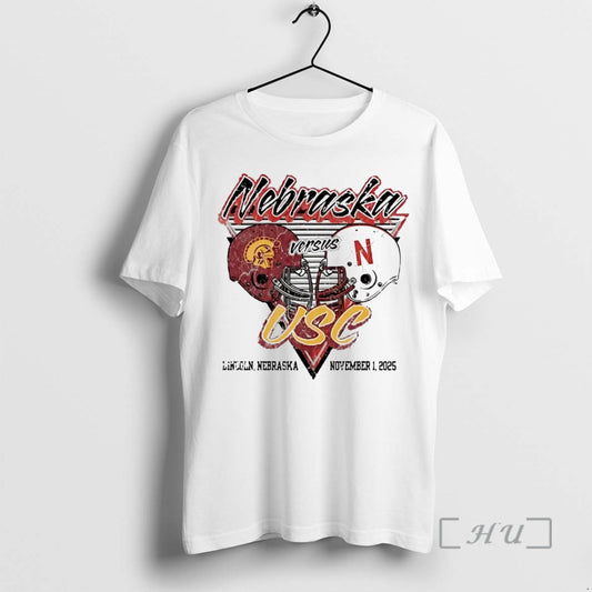 Trending Nebraska Cornhuskers Vs Usc Trojans 2025 Helmet Matchup T-Shirts, Hoodie, Sweatshirt | InkThreadWorks.com