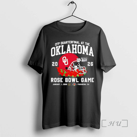 Trending Oklahoma Sooners Cfp Quarterfinal At The 2026 Rose Bowl Game Helmet Premium T Shirts Hoodie, Sweatshirt