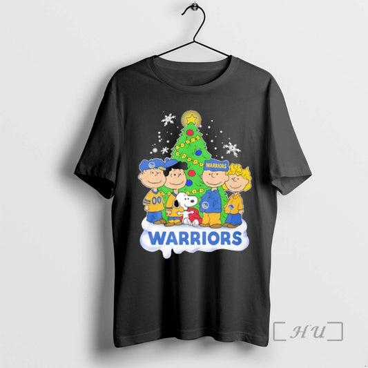 Trending Peanuts Comic Christmas Tree In Golden State Warriors Graphic T-Shirts, Hoodie, Sweatshirt | InkThreadWorks.com