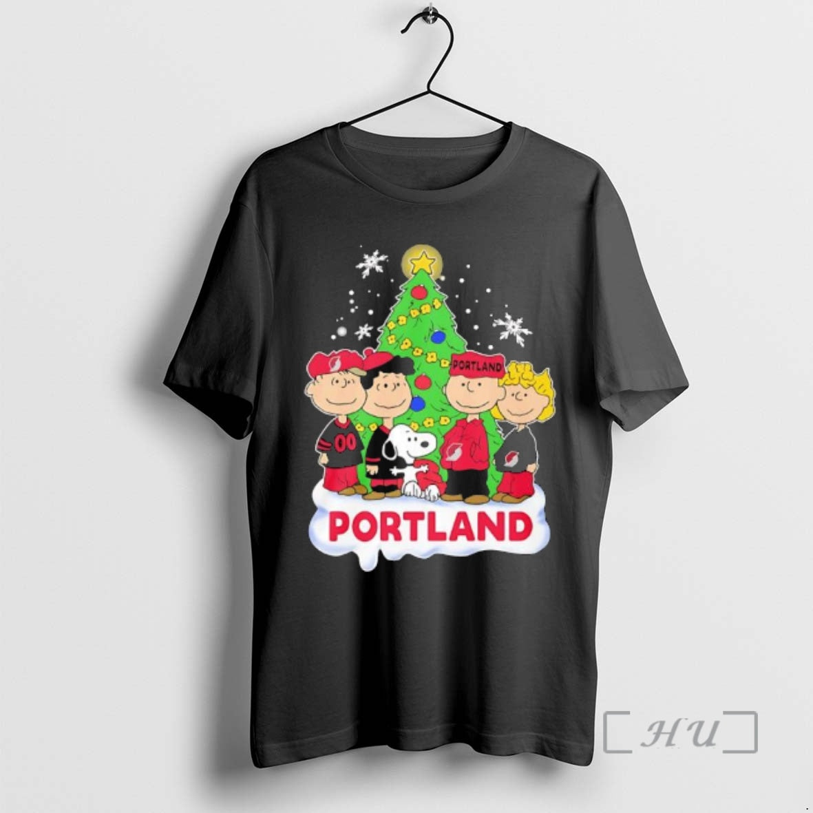 Trending Peanuts Comic Christmas Tree In Portland Trail Blazers Graphic T-Shirts, Hoodie, Sweatshirt | InkThreadWorks.com