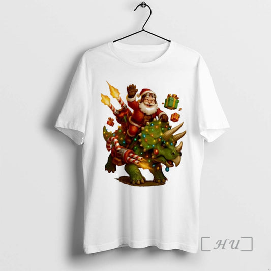 Trending Rocket Triceratops Dinosaur Christmas Santa T-Shirts, Hoodie, Sweatshirt | InkThreadWorks.com