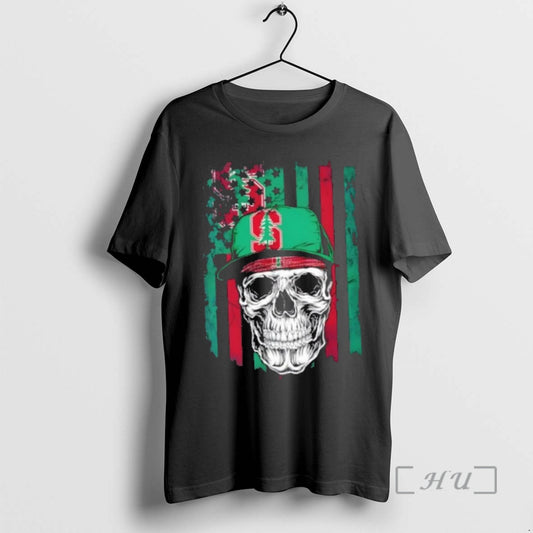 Trending Skull Wearing A Cap Stanford Cardinal Us Flag T-Shirts, Hoodie, Sweatshirt | InkThreadWorks.com