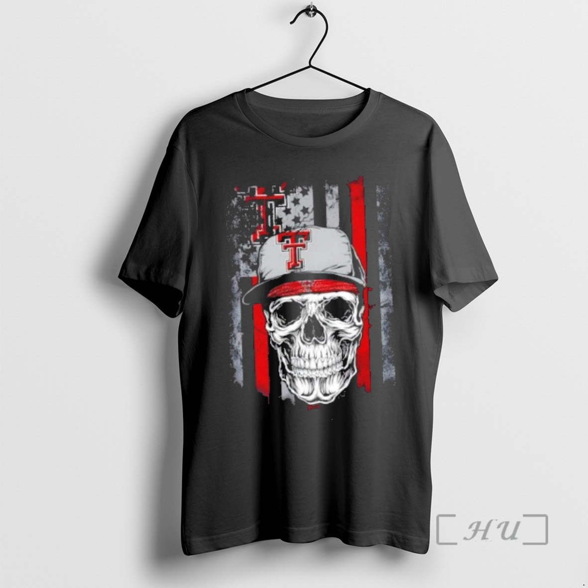 Trending Skull Wearing A Cap Texas Tech Red Raiders Us Flag Premium T Shirts Sweater Hoodie, Sweatshirt | InkThreadWorks.com
