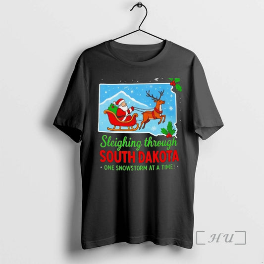 Trending Sleighing Through South Dakota One Snowstorm Time Black T-Shirts, Hoodie, Sweatshirt