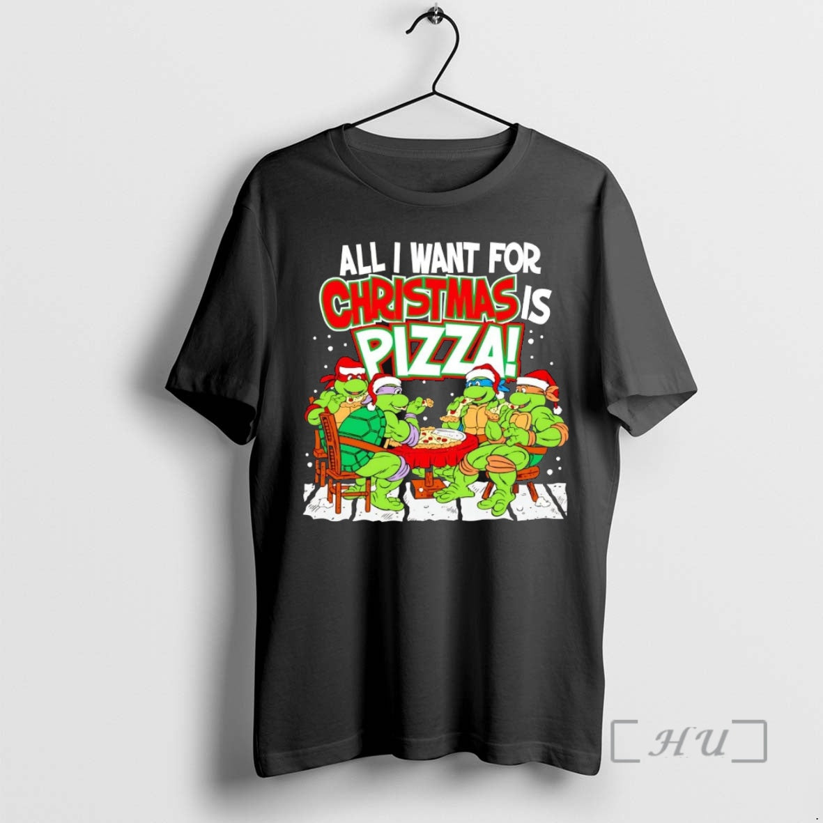 Trending Tmnt All I Want For Christmas Is Pizza T-Shirts, Hoodie, Sweatshirt | InkThreadWorks.com