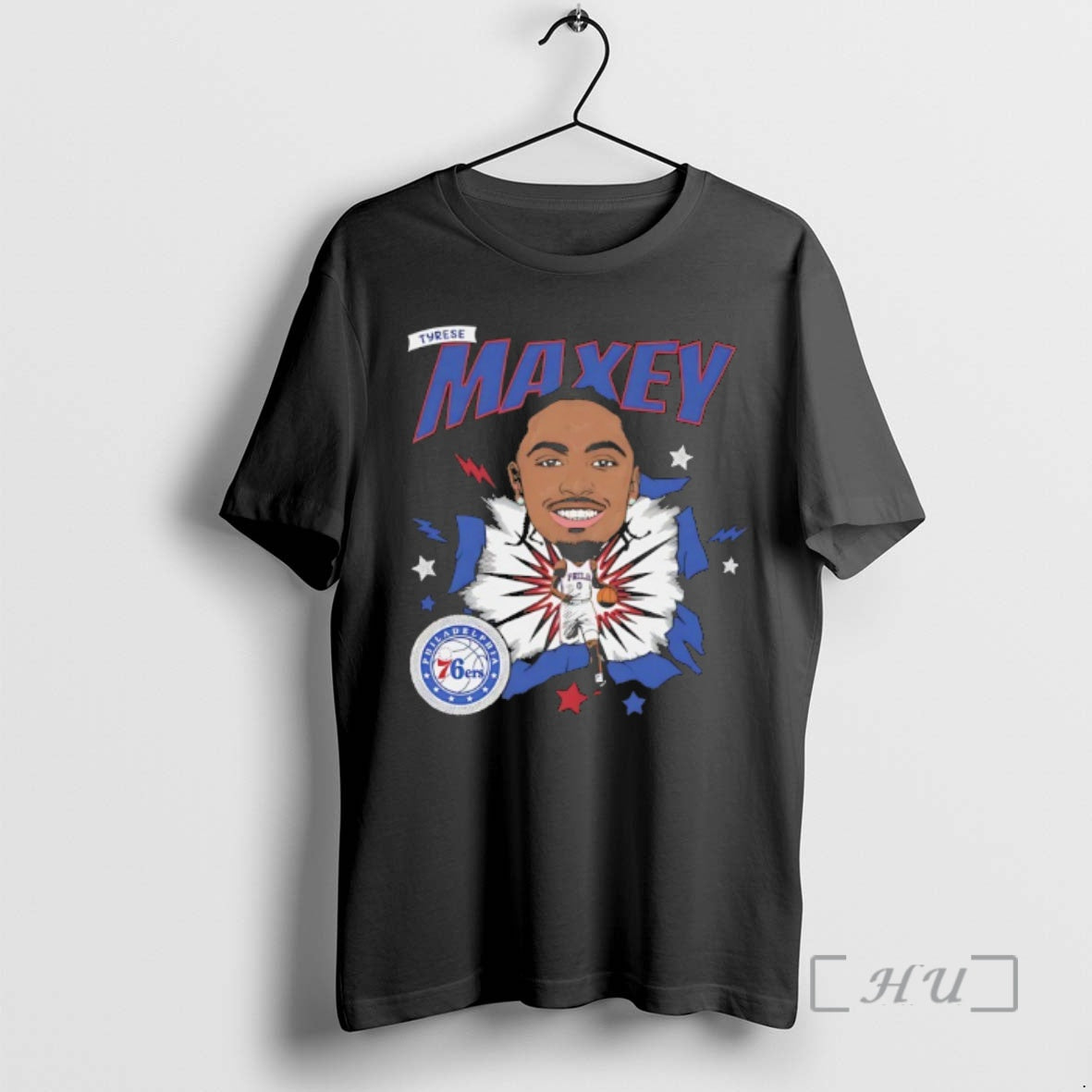 Trending Tyrese Maxey Philadelphia 76ers Basketball Player Caricature T-Shirts, Hoodie, Sweatshirt | InkThreadWorks.com