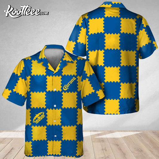 Trendy Gingham Corona Extra Beer Hawaiian Shirt