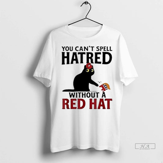 Trendy Officials Black Cat You Cant Spell Hatred Without Red Hat Shirt Sweater