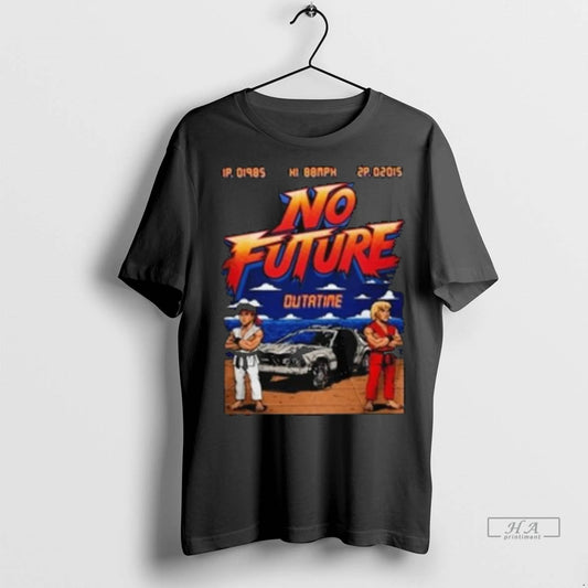 Trendy Officials No Future Outatime Retro 80s Arcade Back To The Future Style Long Sleve