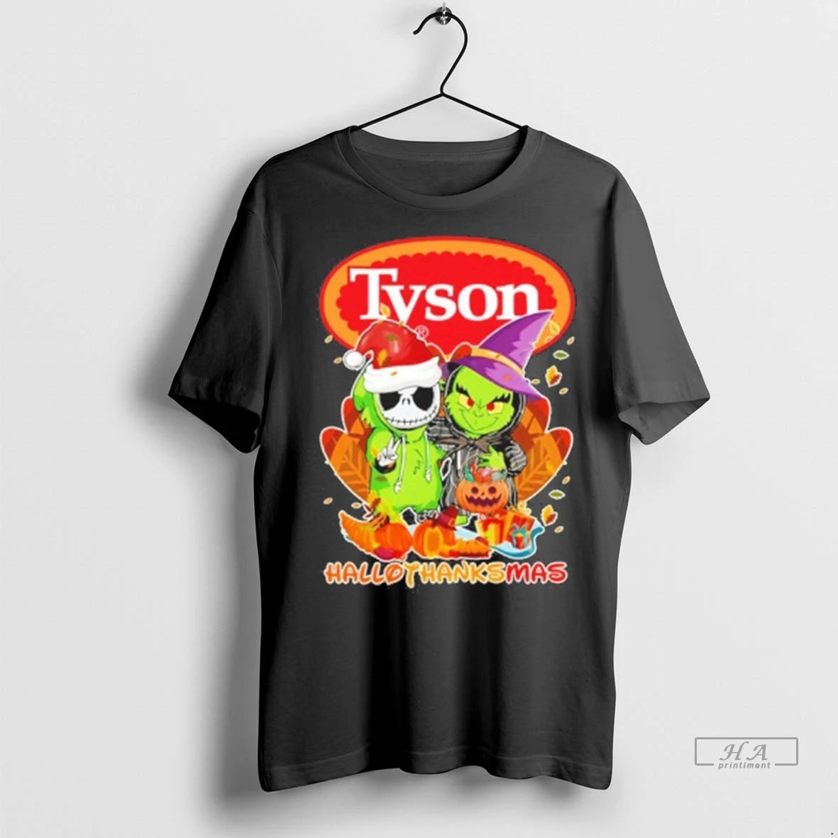 Trendy Officials The Grinch And Santa Jack Tyson Logo Hallothanksmas Shirt Sweater