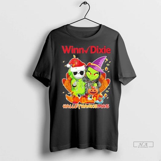 Trendy Officials The Grinch And Santa Jack Winn Dixie Logo Hallothanksmas Shirt Sweater
