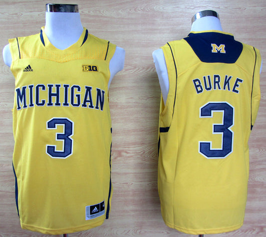 Trey Burke #3 Yellow With Big 10 Logo