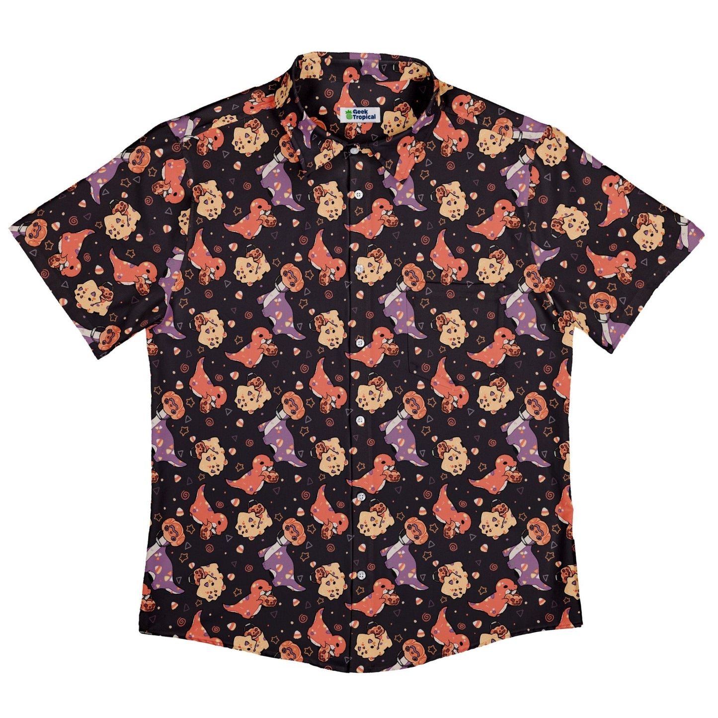 Trick or Treat Dinos Button Up Shirt