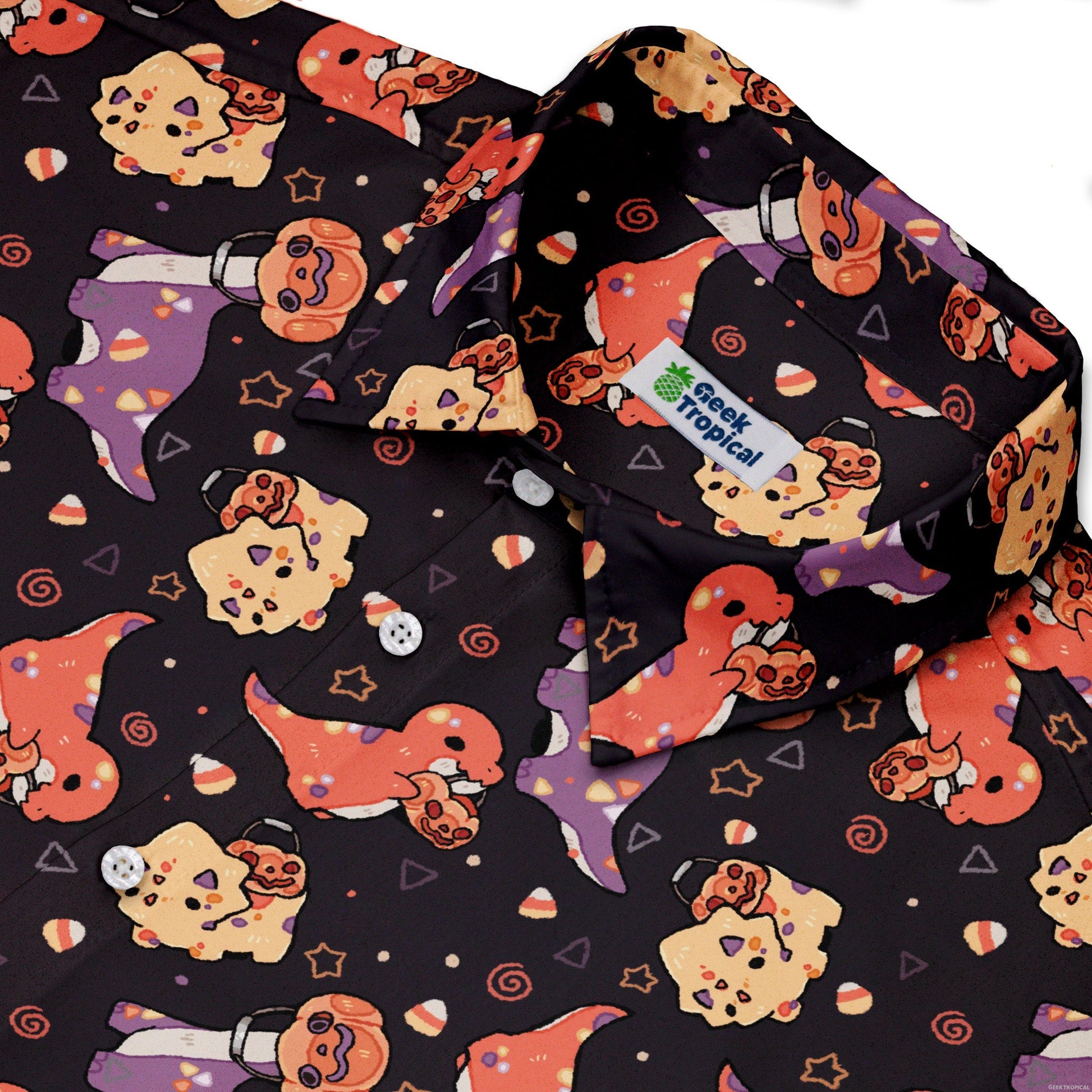 Trick or Treat Dinos Button Up Shirt