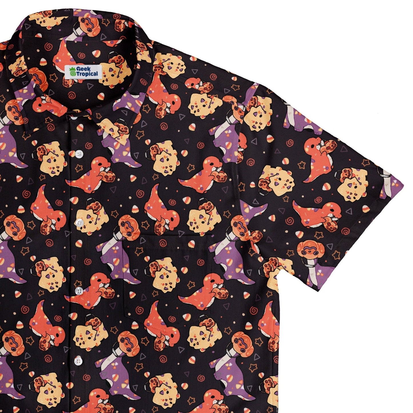 Trick or Treat Dinos Button Up Shirt