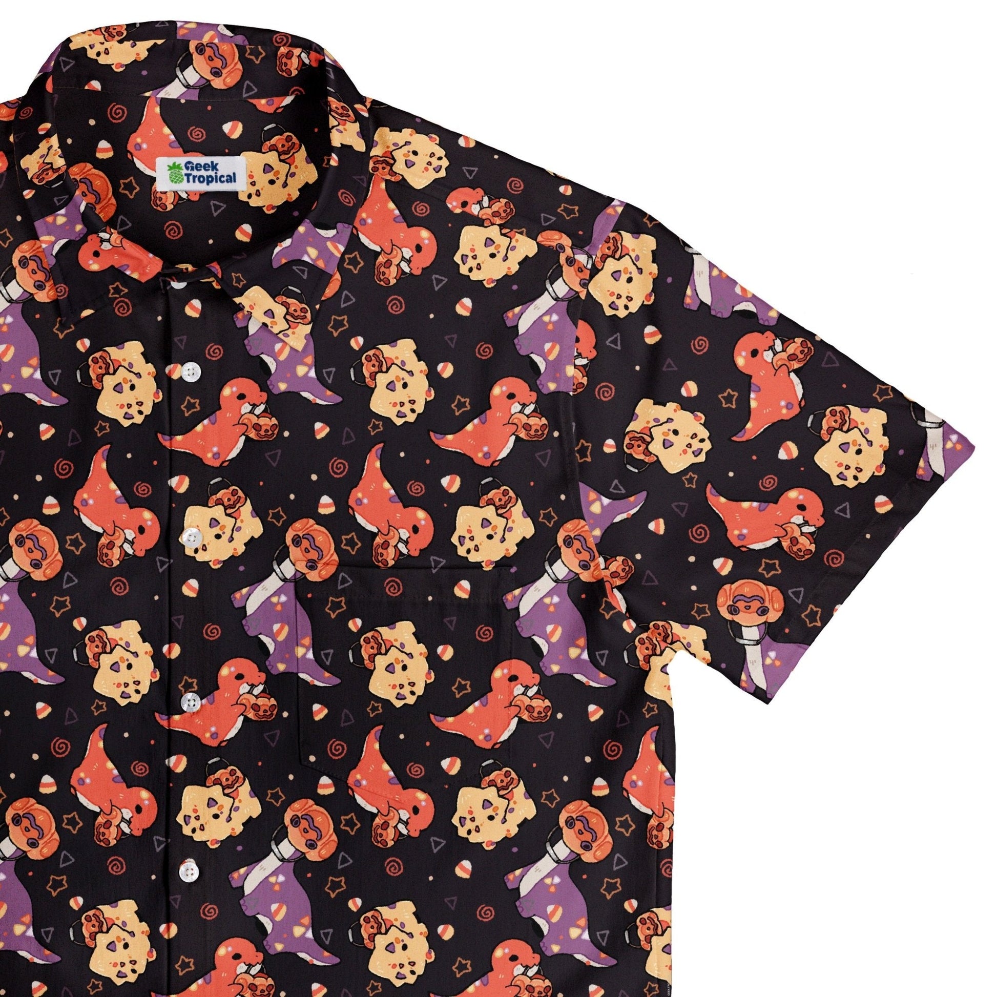 Trick or Treat Dinos Button Up Shirt
