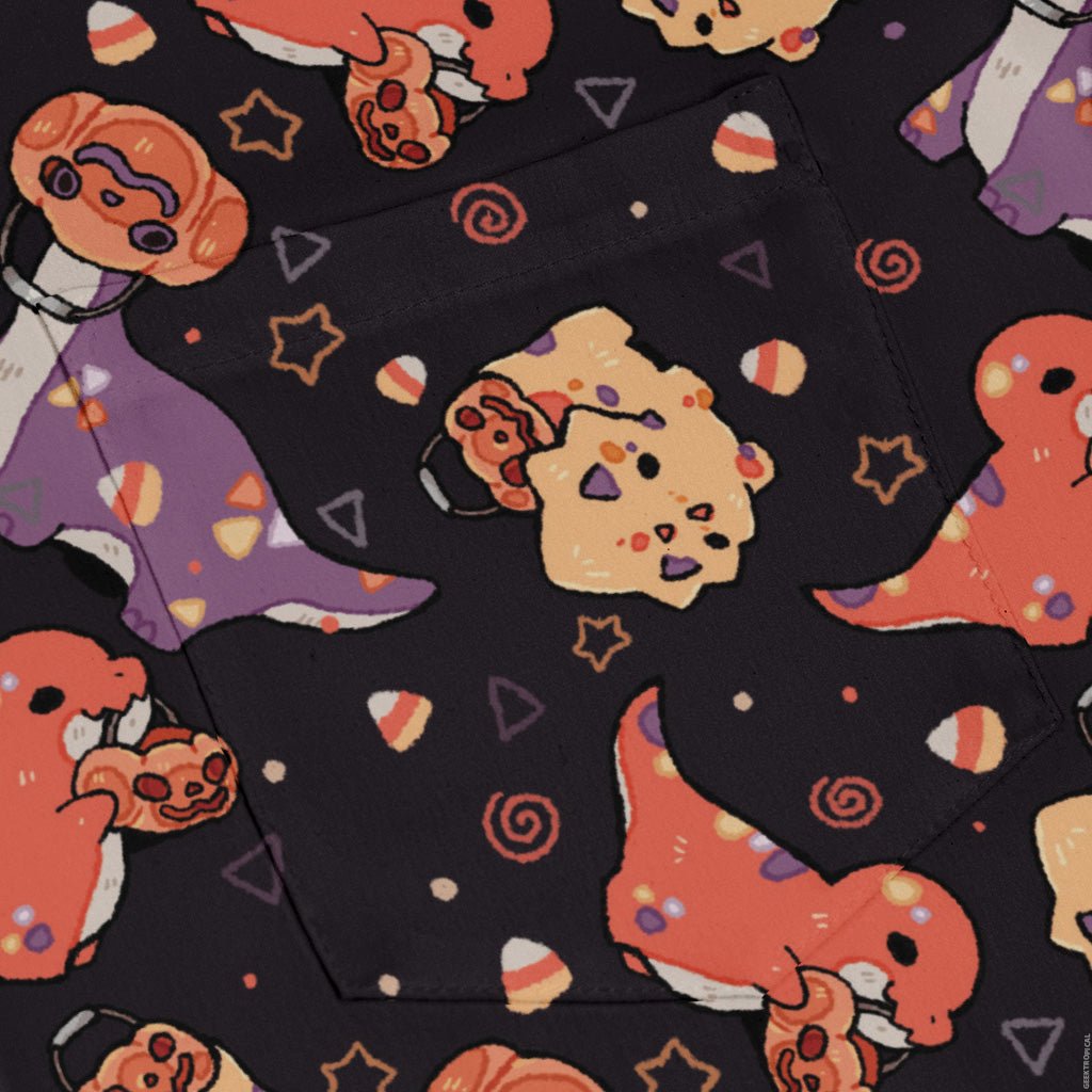 Trick or Treat Dinos Long Sleeve Button Up Shirt