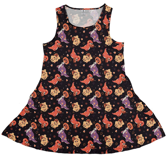 Trick or Treat Dinos Sleeveless Dress