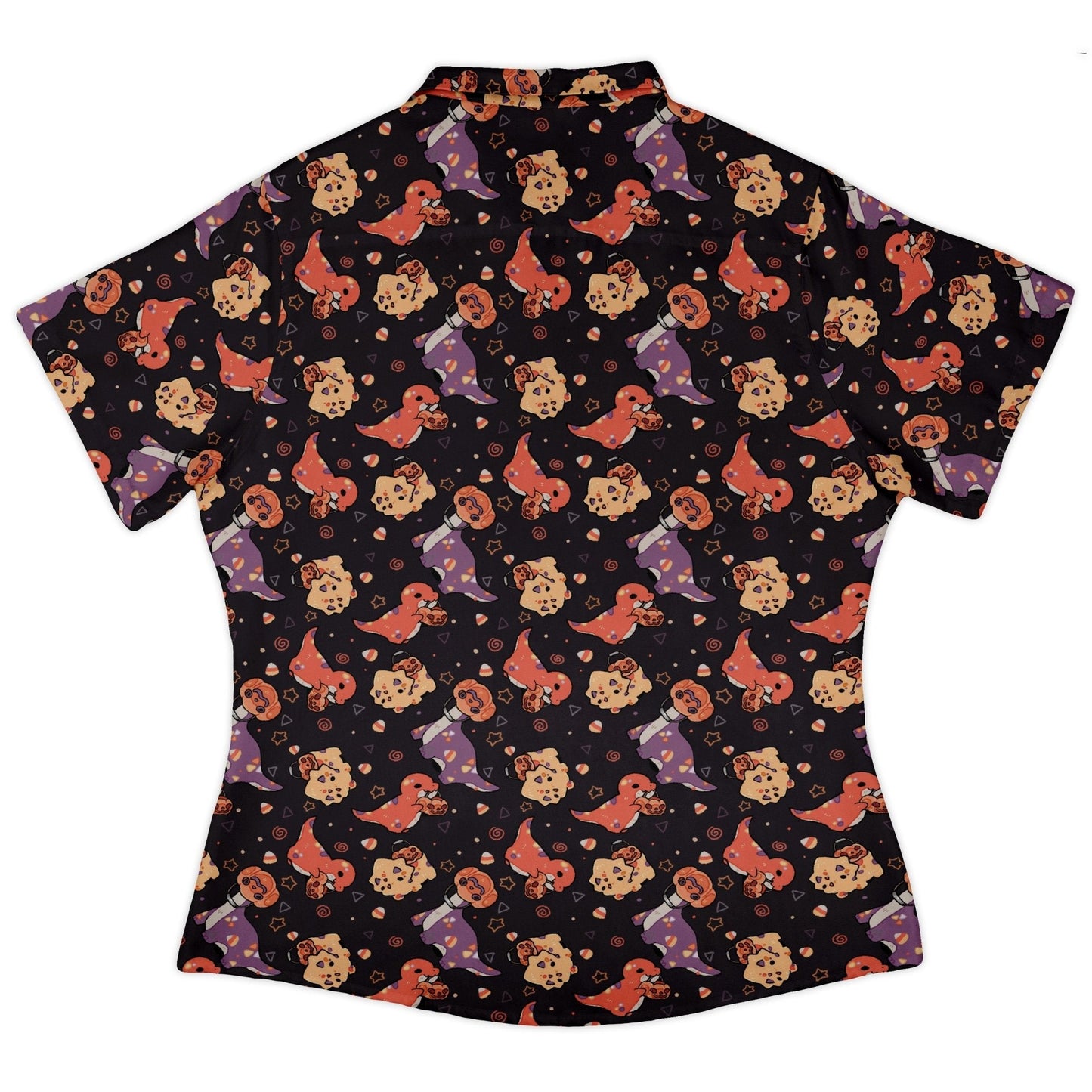 Trick or Treat Dinos Curvy Button Up Shirt