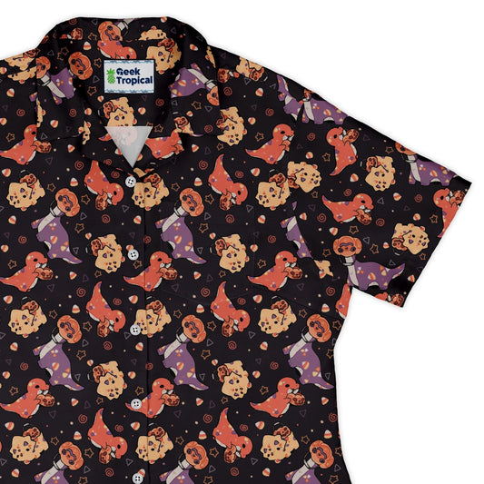 Trick or Treat Dinos Curvy Button Up Shirt