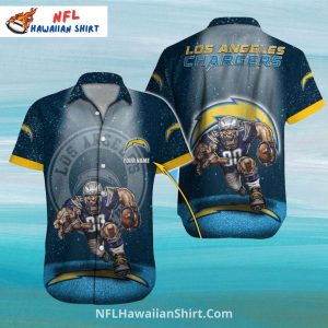Tropical Blitz Chargers Helmet And Floral Hawaiian Shirt