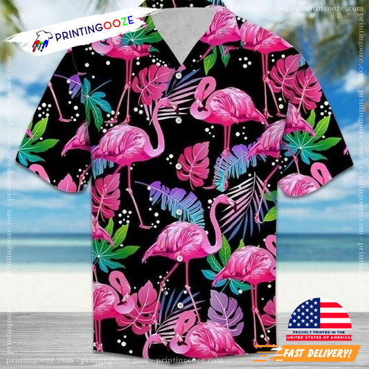Tropical Flower Flamingo Hawaiian Shirt