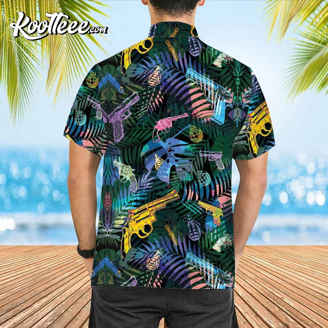 Tropical Gun Lover Gift Hawaiian Shirt