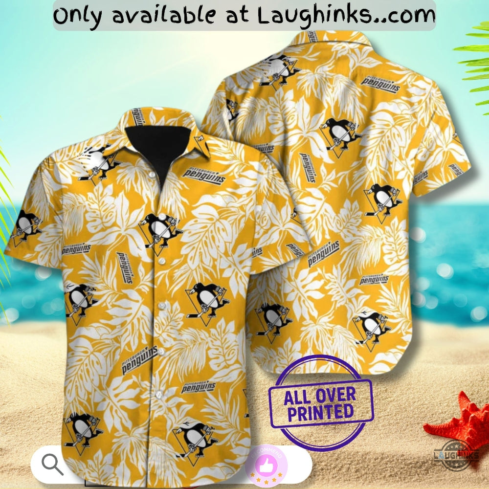 Tropical Leaves Aloha Pittsburgh Penguins Hawaiian Shirt
