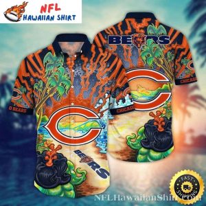 Tropical Paradise Bears Hawaiian Shirt - Chicago Sunset Edition