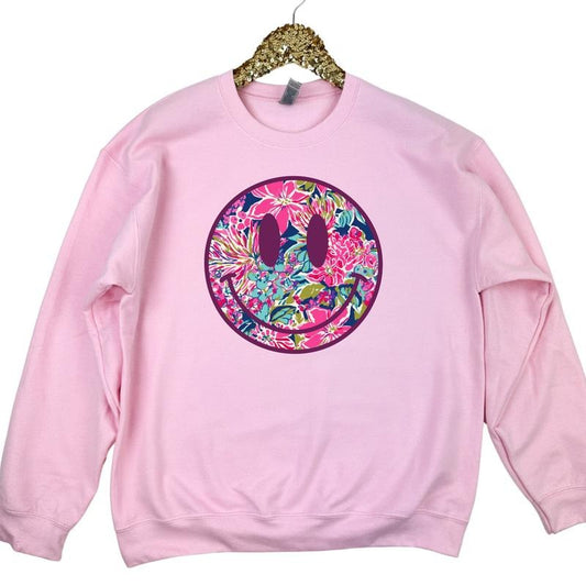 Tropical Vibes Happy Face Sweatshirt 'NLB' T-Shirts, Hoodie | InkThreadWorks.com
