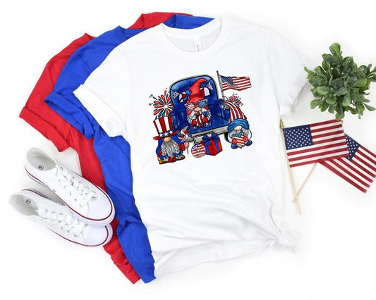 Truck And Gnomes Shirt 4th Of July Shirt Independence Day Shirt Memorial Shirt Patriotic Usa Gift Gift For 4th Of July...