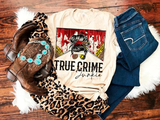 True Crime Junkie Sweatshirt and Tshirt Top Hoodie | InkThreadWorks.com