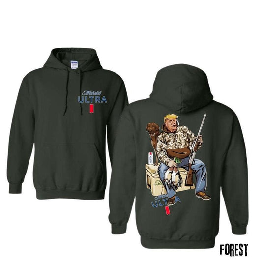 Trum Hunter With Michellob Ulltra Beer Hoodies - Tshirt- Sweatshirt, Trum and Your Hunt Dog Shirt, Trum Hoodie, Hunting...