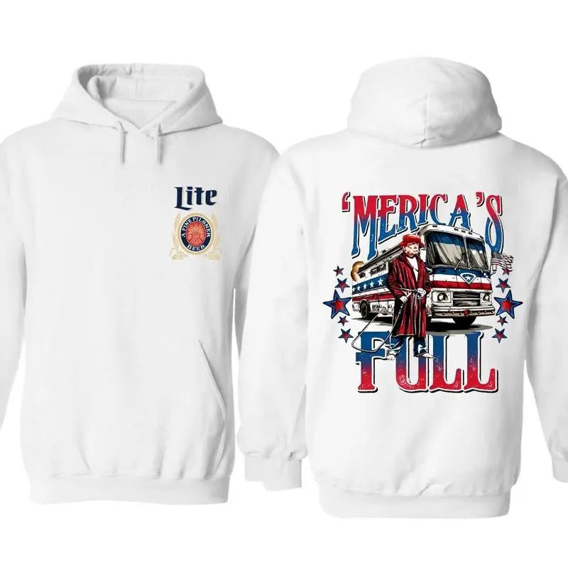Trum Merica Full Hoodie, Trum Miler Lite 2 Side Shirt,Trum 47 Make America Great Again, Gift for Trum Supporters , All...