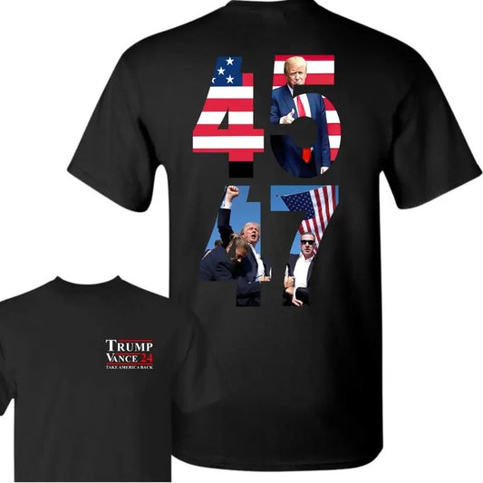 Trum Vance 2024 Shirt, Trum 2024 Shirts, Fight Trumm Tshirt, US Election, 45-47 Tee,  Make America Great Again, Unisex Classic Cotton Tee with 2 Sided Graphic Print in All Sizes, For Men, For Women