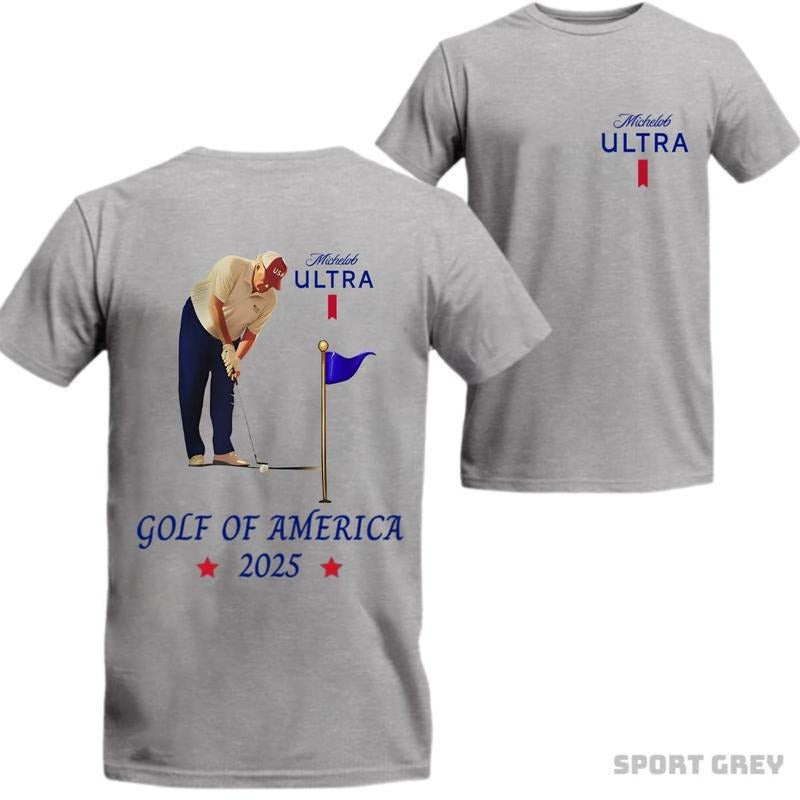 Trummpp Michelob Ultra Golf T-shirt, Golf of America 2025 Graphic, Fun & Patriotic for Golf Enthusiasts
