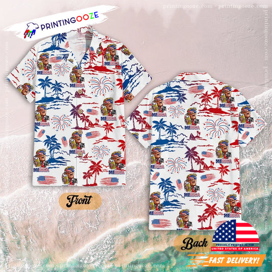 Trump Beer 4th Of July Hawaiian Shirt