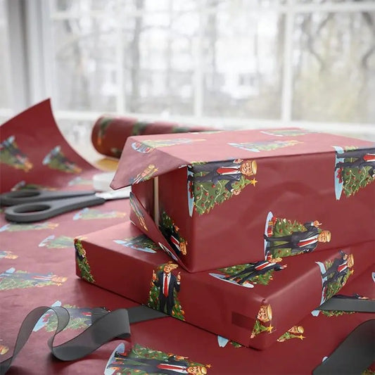 Trump Christmas Gift Wrapping Paper 3 Sizes T-Shirts, Hoodie, Sweatshirt | InkThreadWorks.com