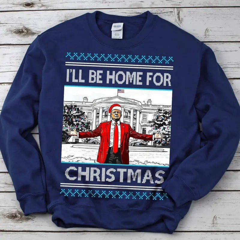 Trump Christmas Sweater President Trump 2024 Donald Trump SweatShirt Casual Classic