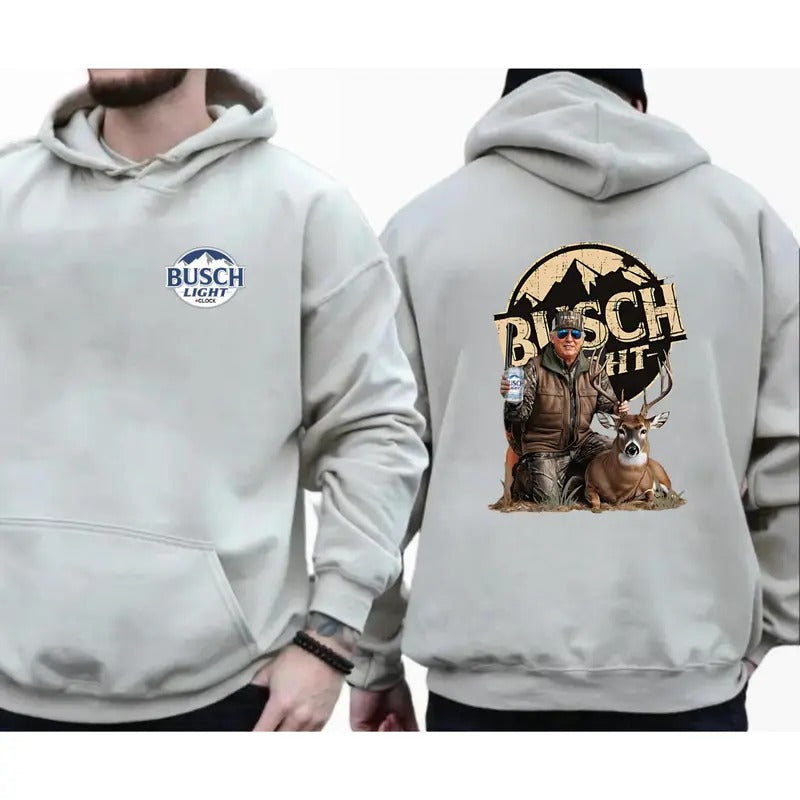 Trump Deer Hunting with Busch Light Beer T-shirt Sweatshirt Hoodie: Embrace Your Love for the Outdoors and Hunting with...